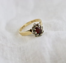 Load image into Gallery viewer, 9ct Gold Ring with Garnet and Diamonds