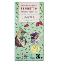 Load image into Gallery viewer, Bennetto chocolate bar - mint & cocoa nibs