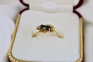9ct Gold Diamond and Sapphire ring