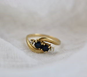 9ct Gold Diamond and Sapphire ring