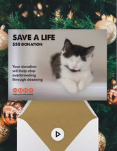 Load and play video in Gallery viewer, Christmas E-Card $50 Save a Life Donation
